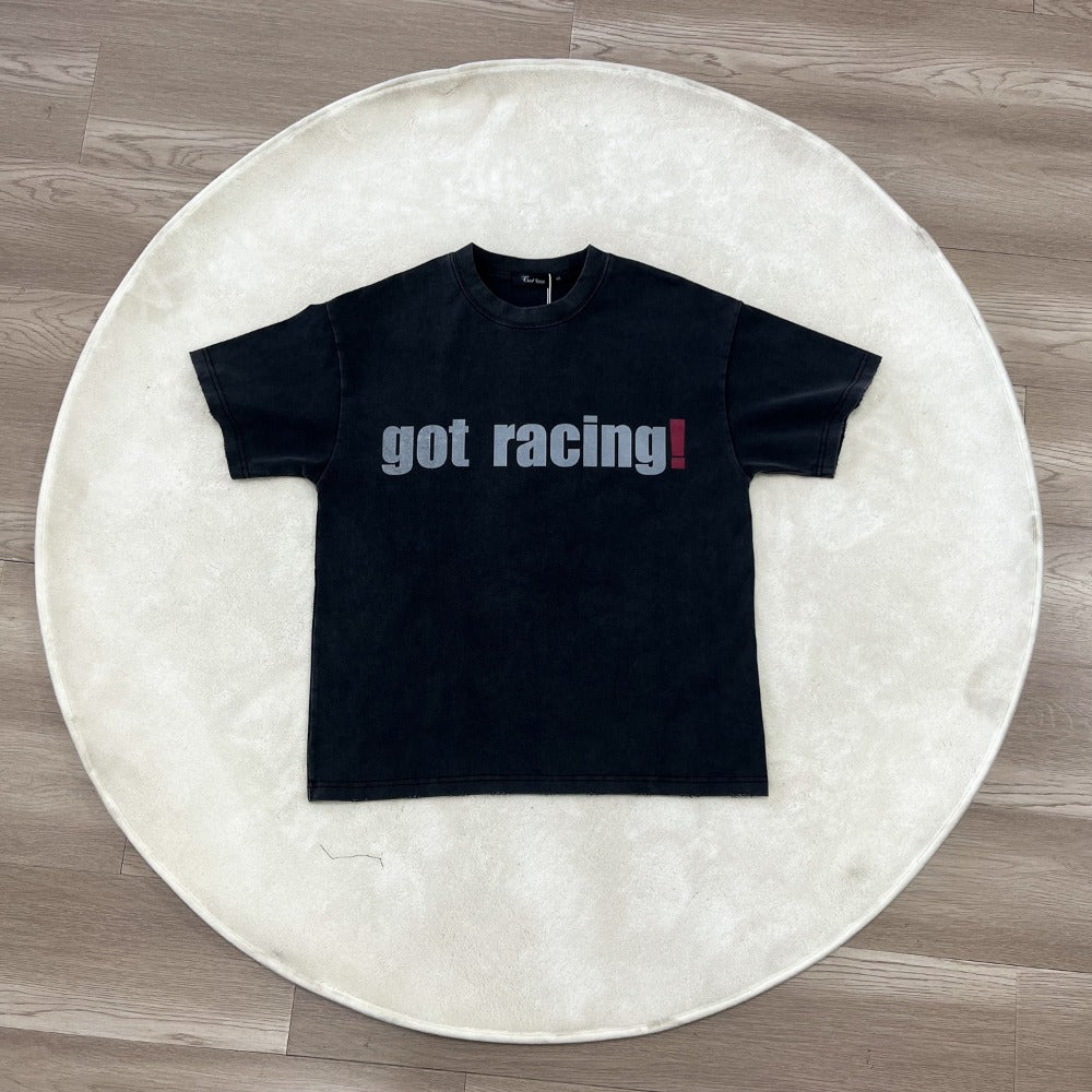 Streetwear Eua t shirt racing series washed and old digital printing short-sleeved t-shirt