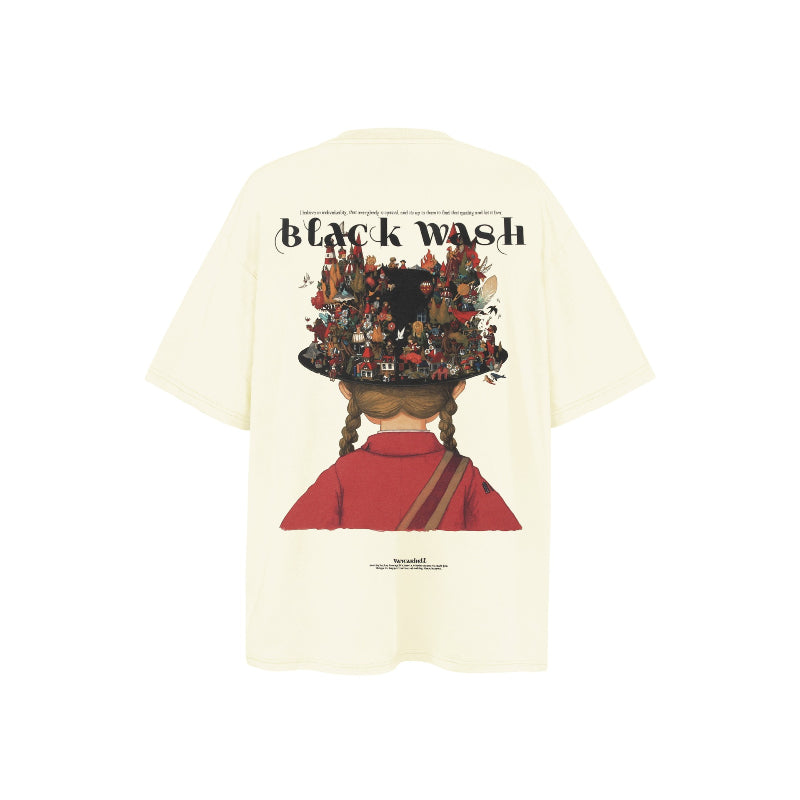 American vintage street T-shirt cartoon character print men and women spring and summer loose