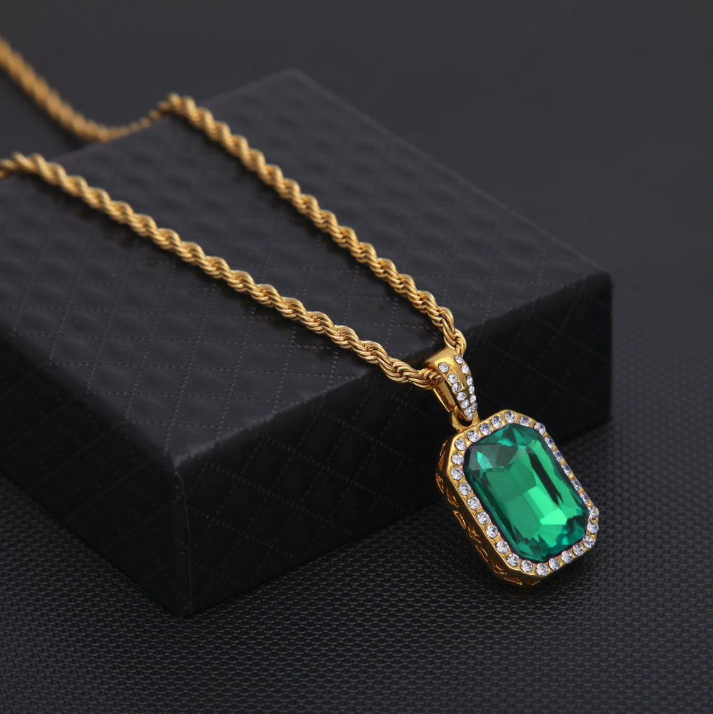 Jewelry Hip Hop Diamond Set Jewel Pendant Necklace Spectrum St. Valentine's