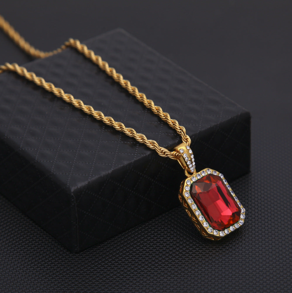Jewelry Hip Hop Diamond Set Jewel Pendant Necklace Spectrum St. Valentine's