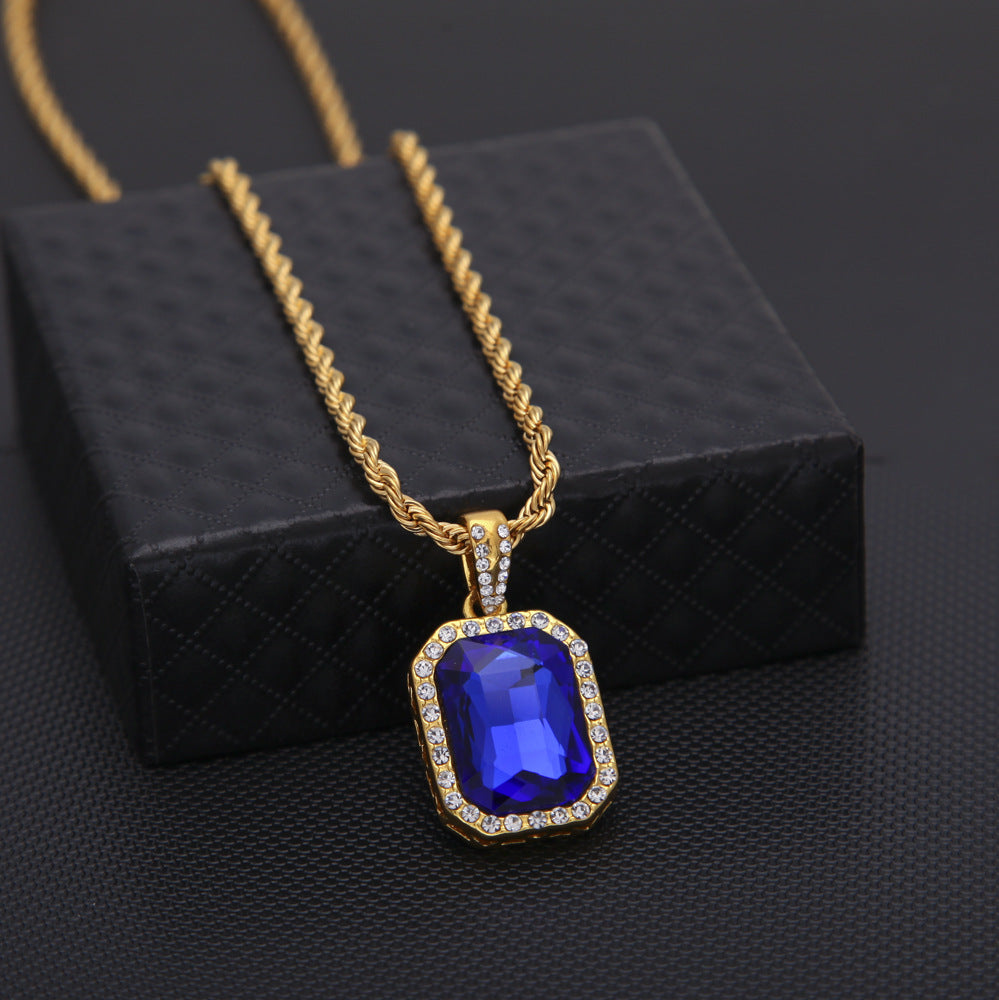 Jewelry Hip Hop Diamond Set Jewel Pendant Necklace Spectrum St. Valentine's