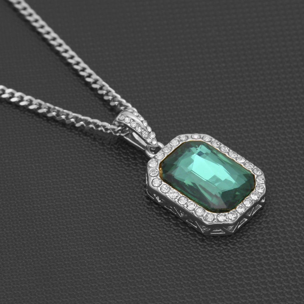 Jewelry Hip Hop Diamond Set Jewel Pendant Necklace Spectrum St. Valentine's