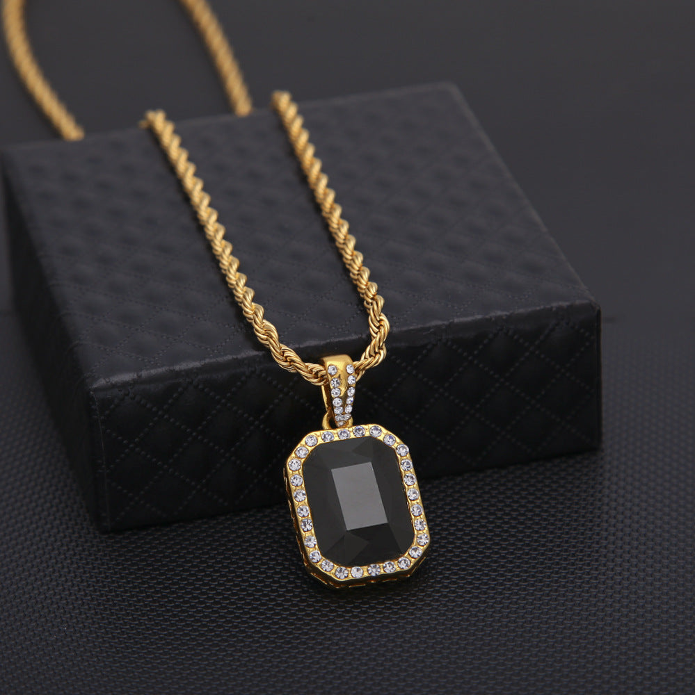 Jewelry Hip Hop Diamond Set Jewel Pendant Necklace Spectrum St. Valentine's
