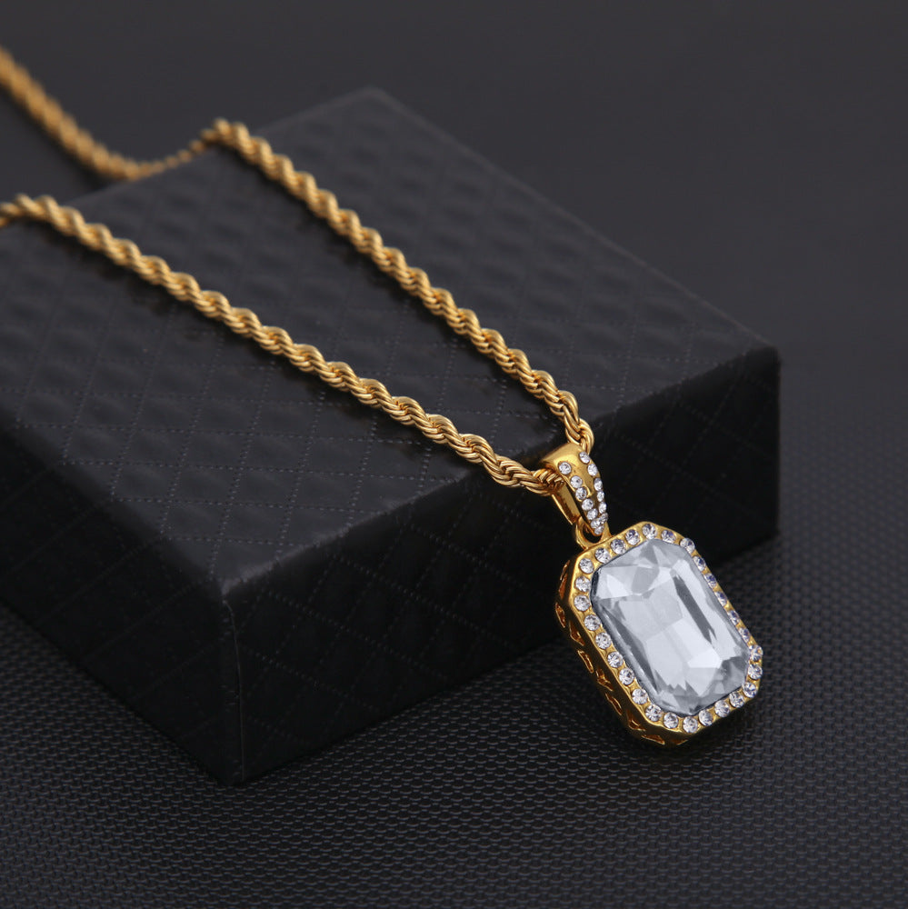 Jewelry Hip Hop Diamond Set Jewel Pendant Necklace Spectrum St. Valentine's
