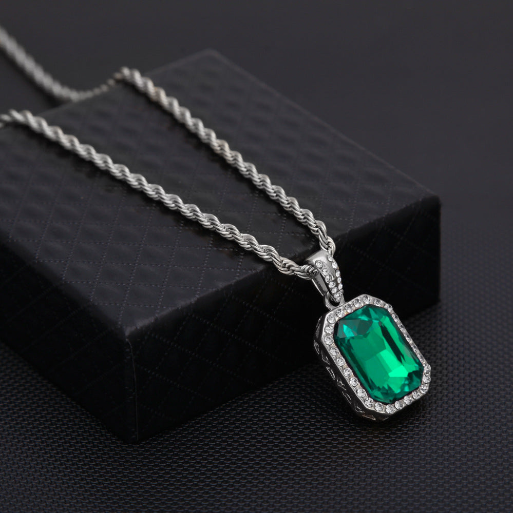 Jewelry Hip Hop Diamond Set Jewel Pendant Necklace Spectrum St. Valentine's