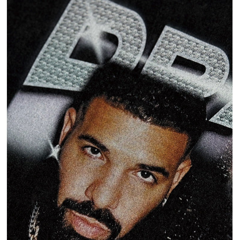 Streetwear masculino Drake print hip hop short sleeve T shirt