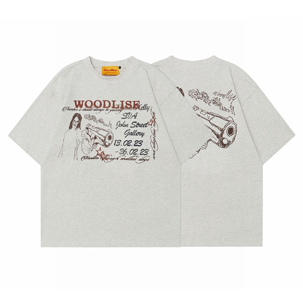 90s West Coast Hip Hop Fashion T-Shirts Summer Double Sided Hand Painted Character Print T-Shirts
