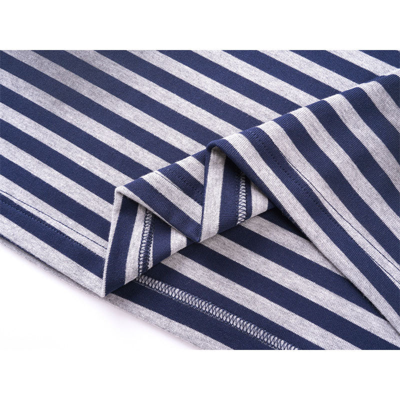 Casual Street Wear Striped T-Shirt Summer Casual Crew Neck T-Shirt Top