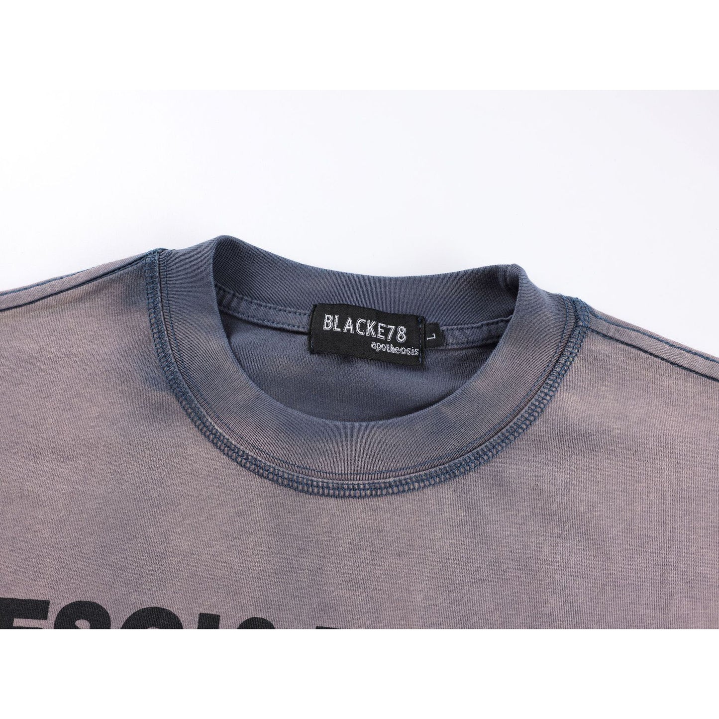 Hustle vintage summer retro gradual change of color washed old T-shirt