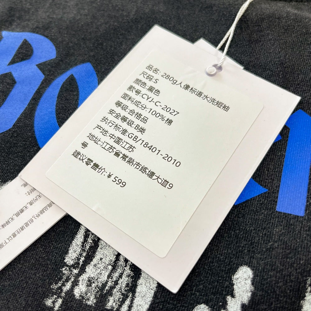 Streetwear Eua t-shirt do old portrait slogan print black short-sleeved t-shirt