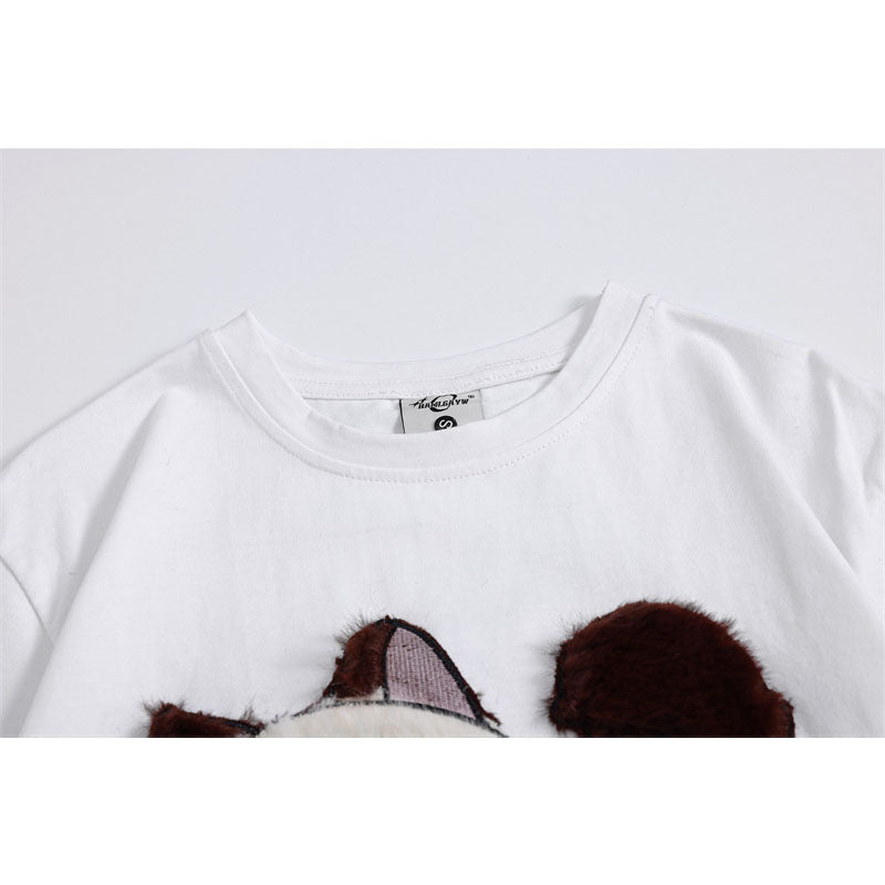 Camisetas streetwear Summer Vintage Space Cat Casual Loose Short Sleeve T-Shirt