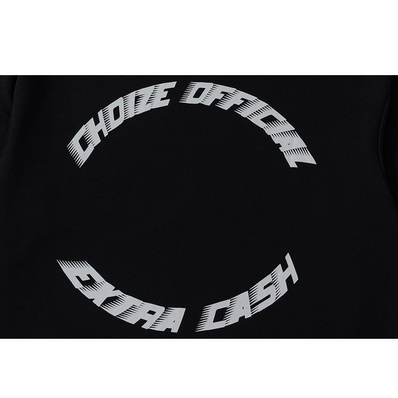 Marcas De Streetwear Reflective Strip Crew Neck Oversize Long Sleeve Top