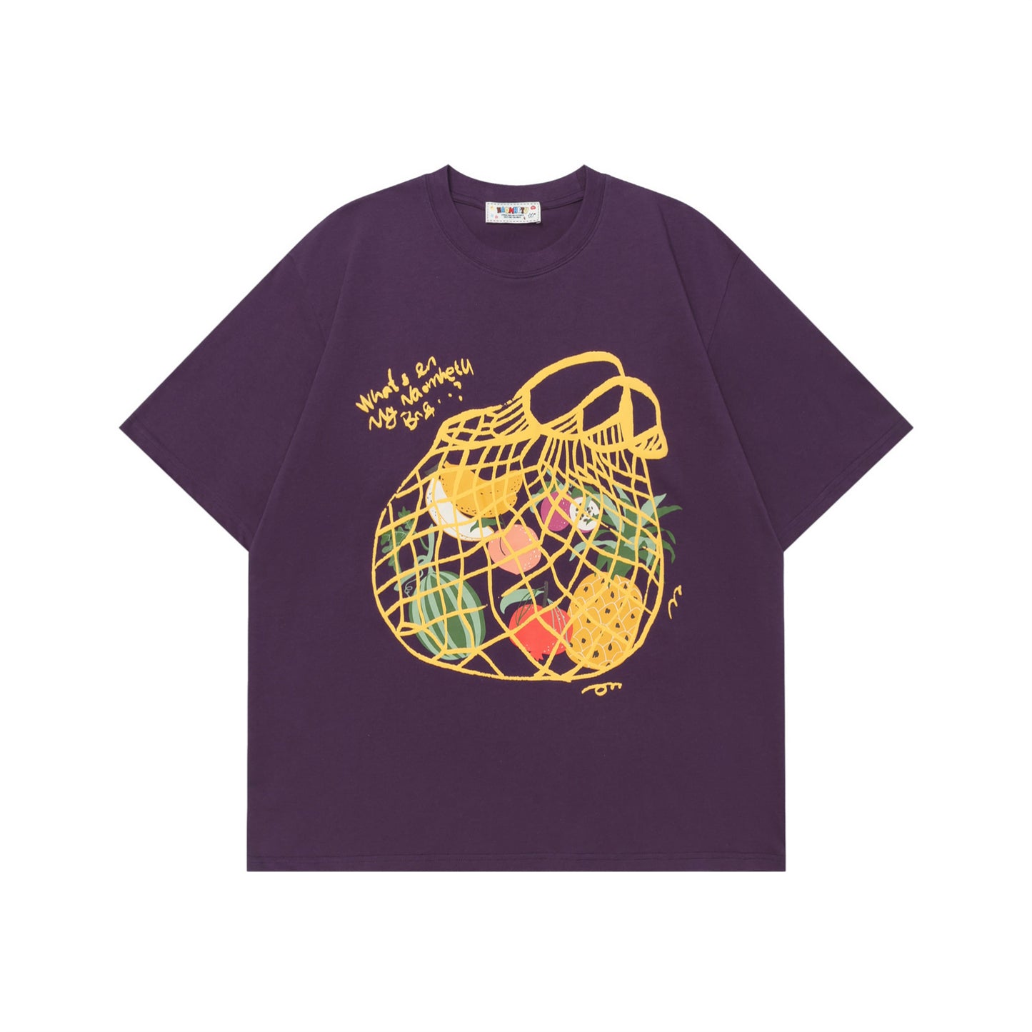 Vintage tarz t shirt fruit print short sleeve t-shirt oversize summer casual top