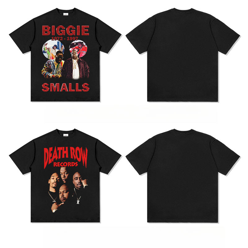 New york hip hop shop 2PAC BIGGIE SMALL West Coast HIPHOPVintage Short Sleeve T-Shirt