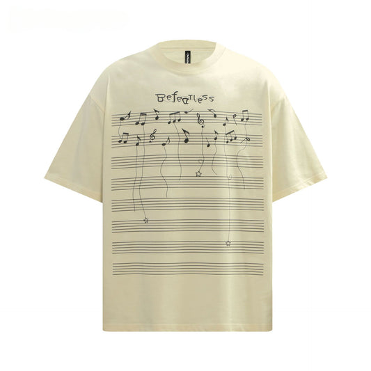 80s And 90s Vintage T Shirts Alphabet Sheet Short Sleeve Summer Men's and Women's Loose Tops