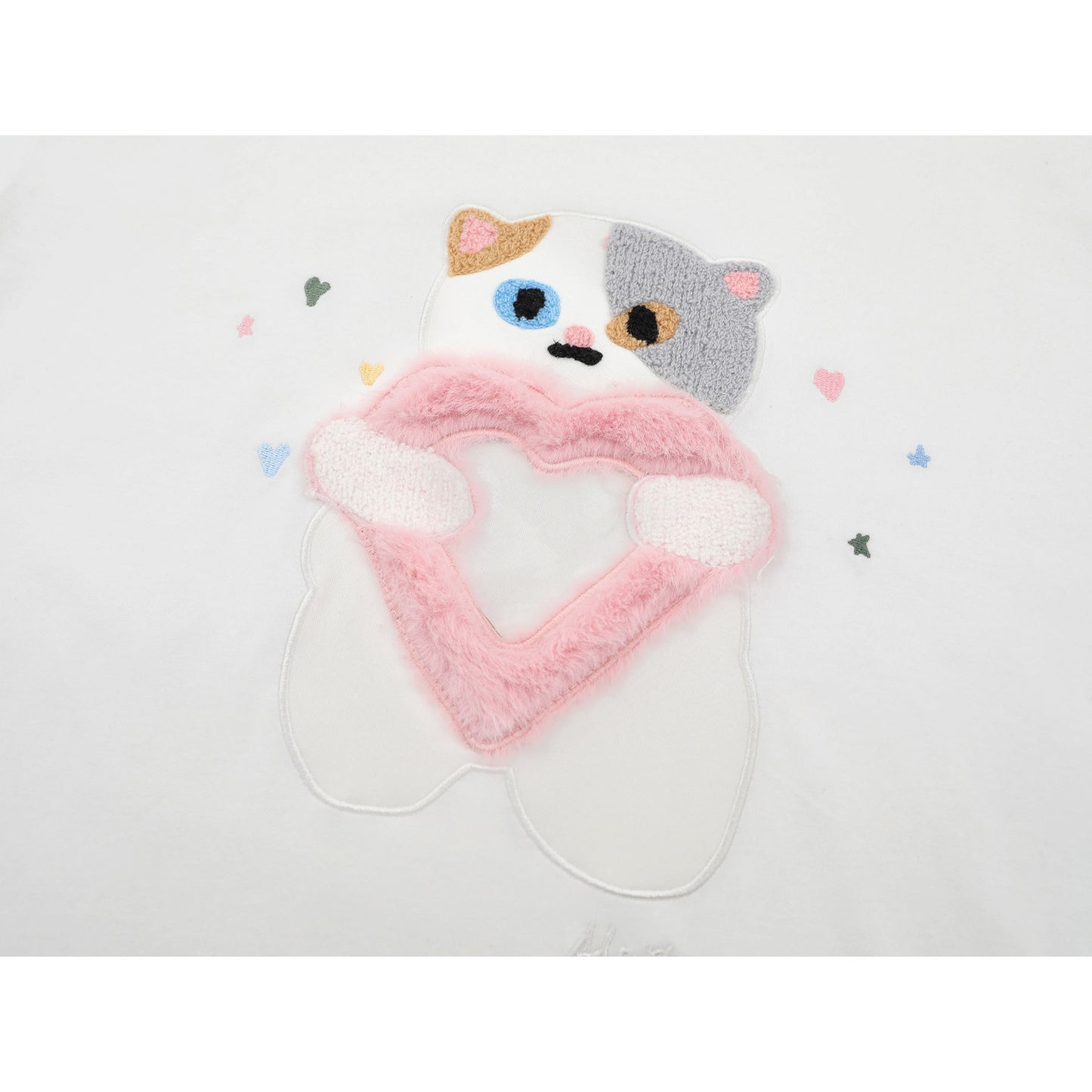 Camisetas streetwear Summer Vintage Embroidered Cat Print Casual Loose Short Sleeve T-Shirt