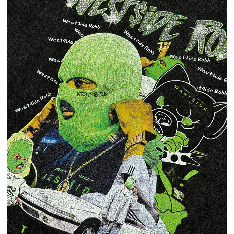 Cool t rapper hip hop robb print vintage hiphop short sleeve t-shirt