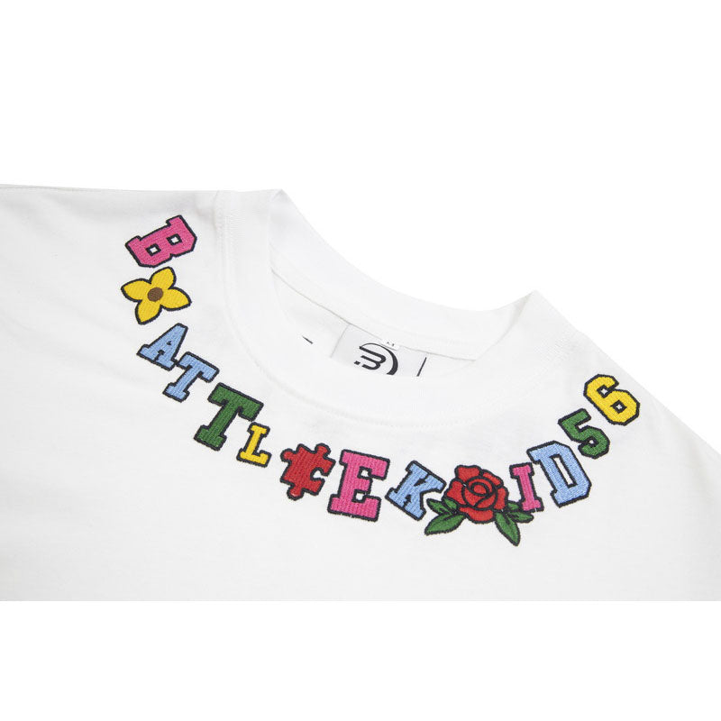 Hip Hop Clothes New York Necklace Embroidered Short Sleeve T-Shirt Summer Loose Top