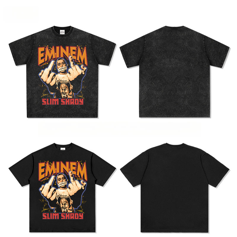 New york hip hop shop vintage hip hop Eminem print short sleeve t-shirt