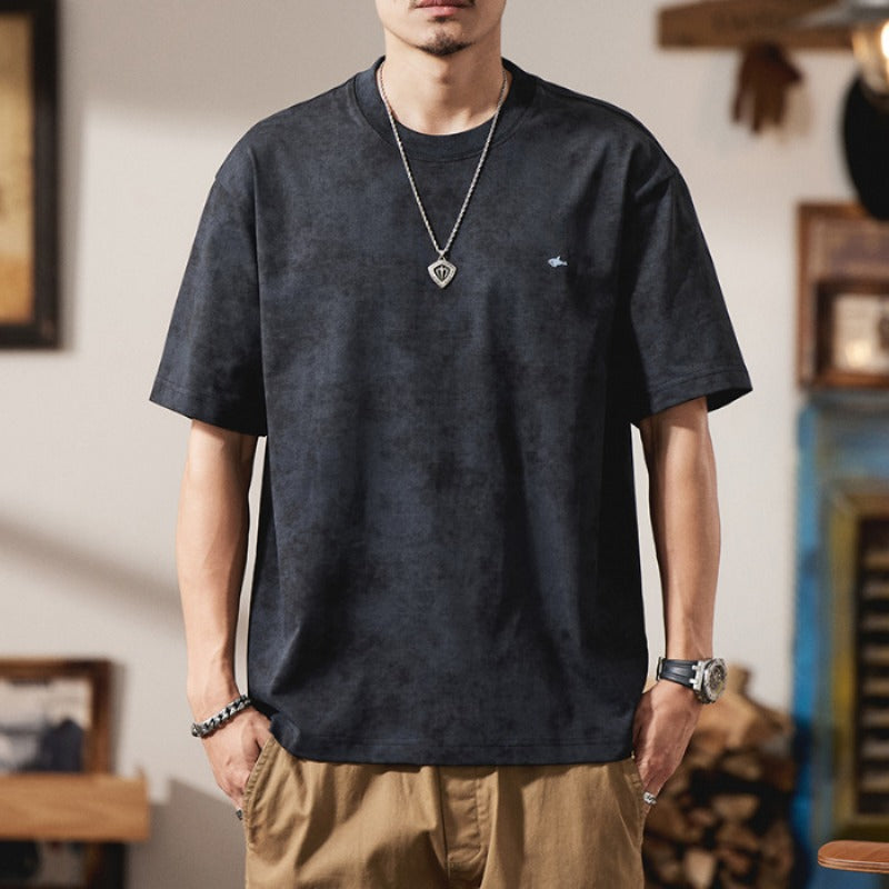 Men T-shirts Short Sleeve Summer Loose Vintage Top