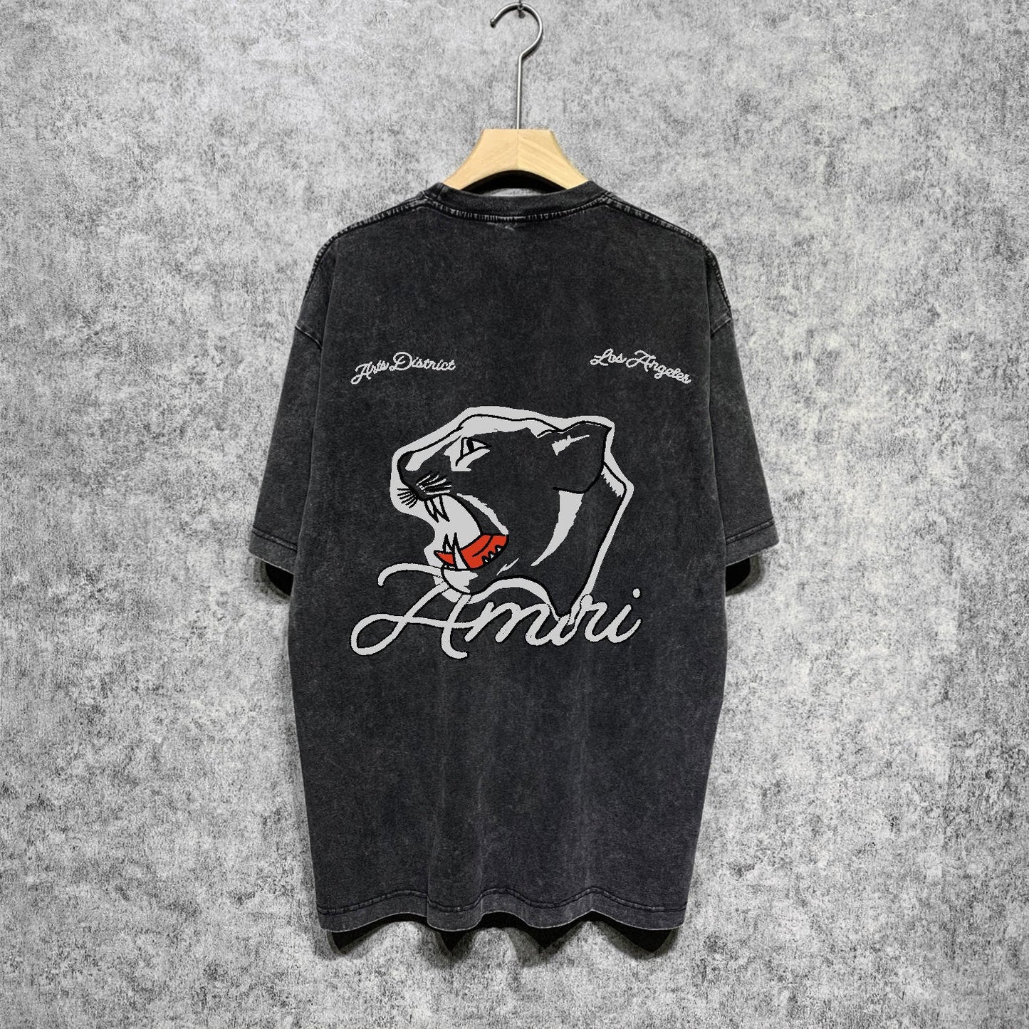 Amiri washed t-shirt black panther short sleeve