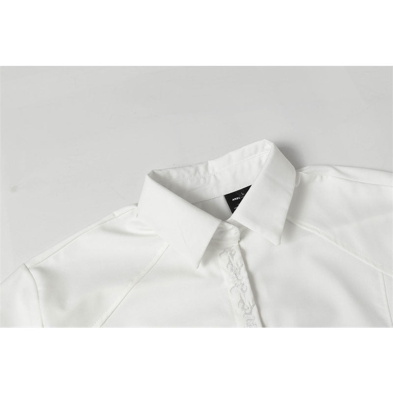Hip Hop Shirts For Boys Lapel Embroidered Loose Short Sleeve Casual Shirt