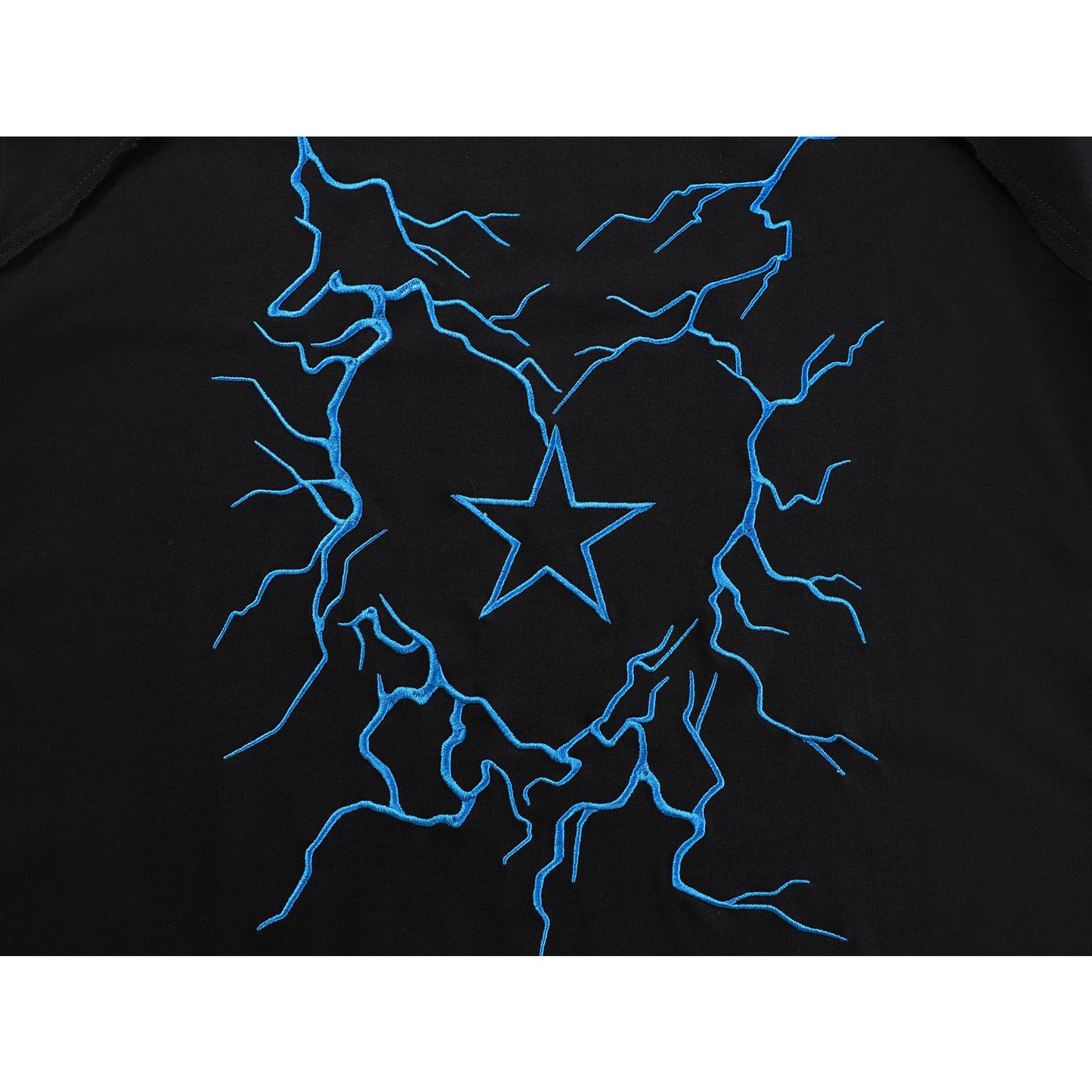 Hip hop clothing new york summer vintage embroidery lightning love t-shirt short sleeve