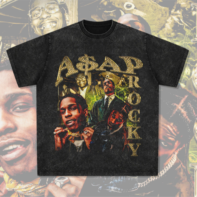 Cool t rapper A $AP Rocky print t-shirt vintage