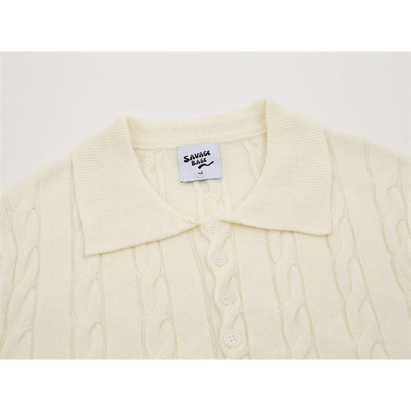 Hip Hop Shirts For Boys Lapel Knitted Short Sleeve Men's Summer Lapel Polo Shirt