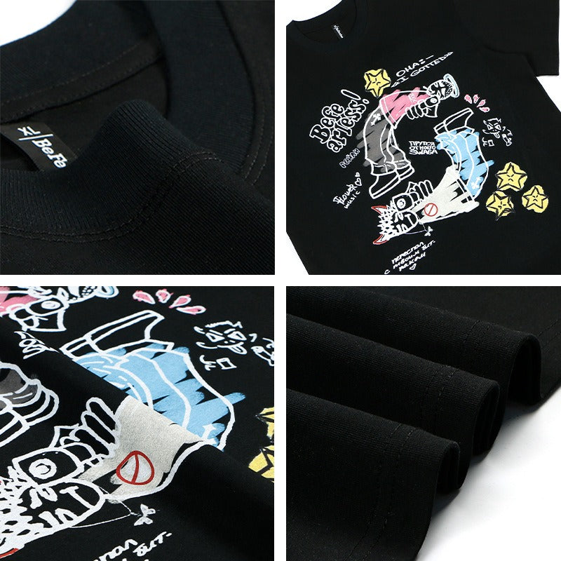 80s And 90s Vintage T Shirts Vintage Cartoon Graffiti Men's and Women's Short Sleeve T-Shirts