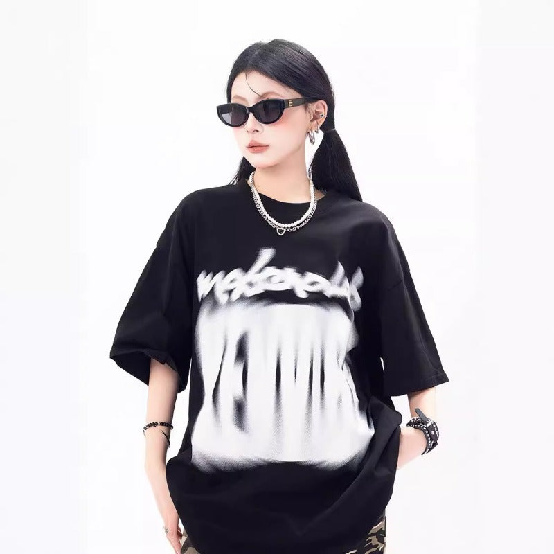 Marcas De Streetwear Vintage Alphabet Print Short Sleeve T-Shirt