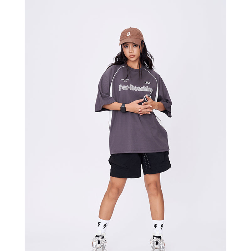 Racing oversized t shirt summer racing suit short sleeve t-shirt