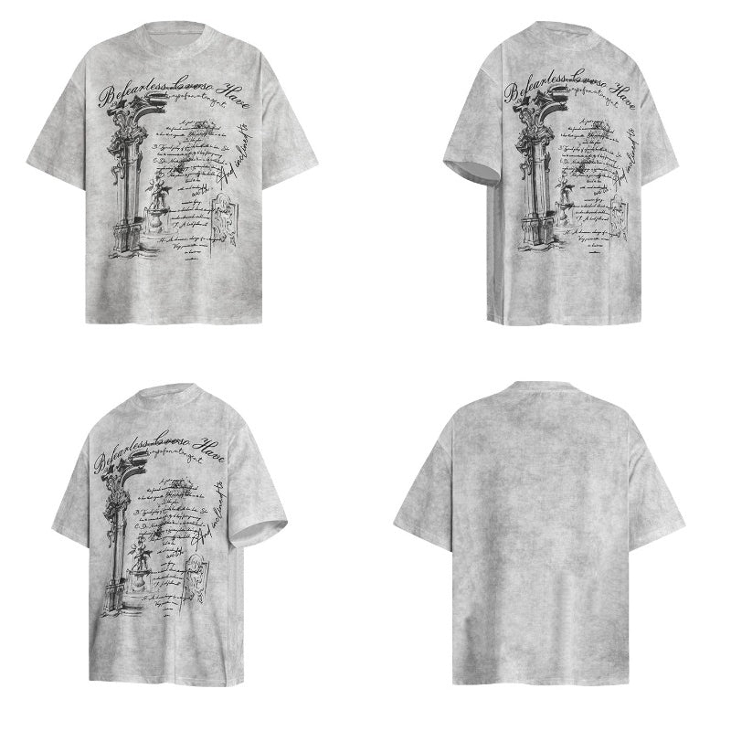 80s And 90s Vintage T Shirts Retro Tie-Dye Old Printed Short Sleeve T-Shirts