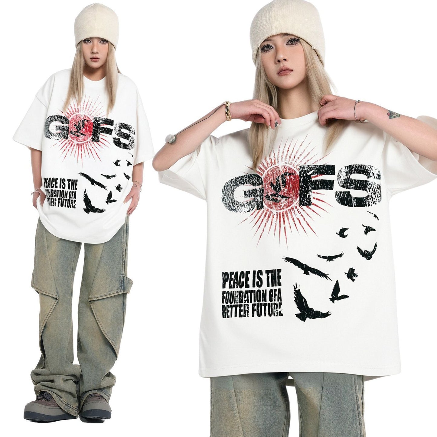 Unisex T-shirts Summer Men's Loose Crew Neck Short Sleeve T-Shirt