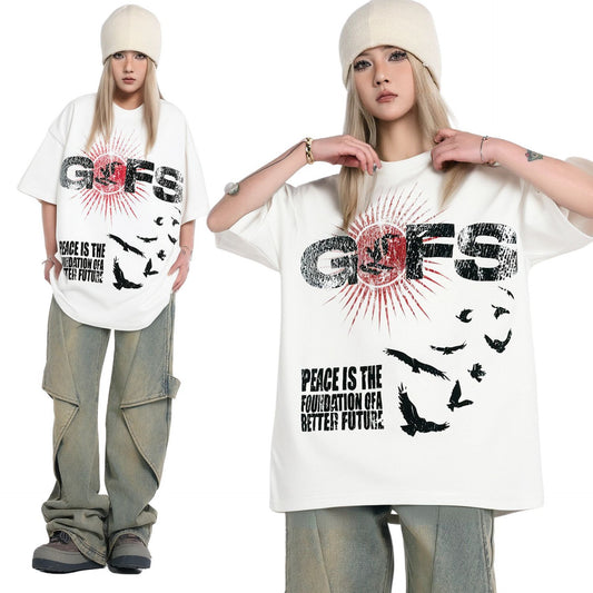 Unisex T-shirts Summer Men's Loose Crew Neck Short Sleeve T-Shirt