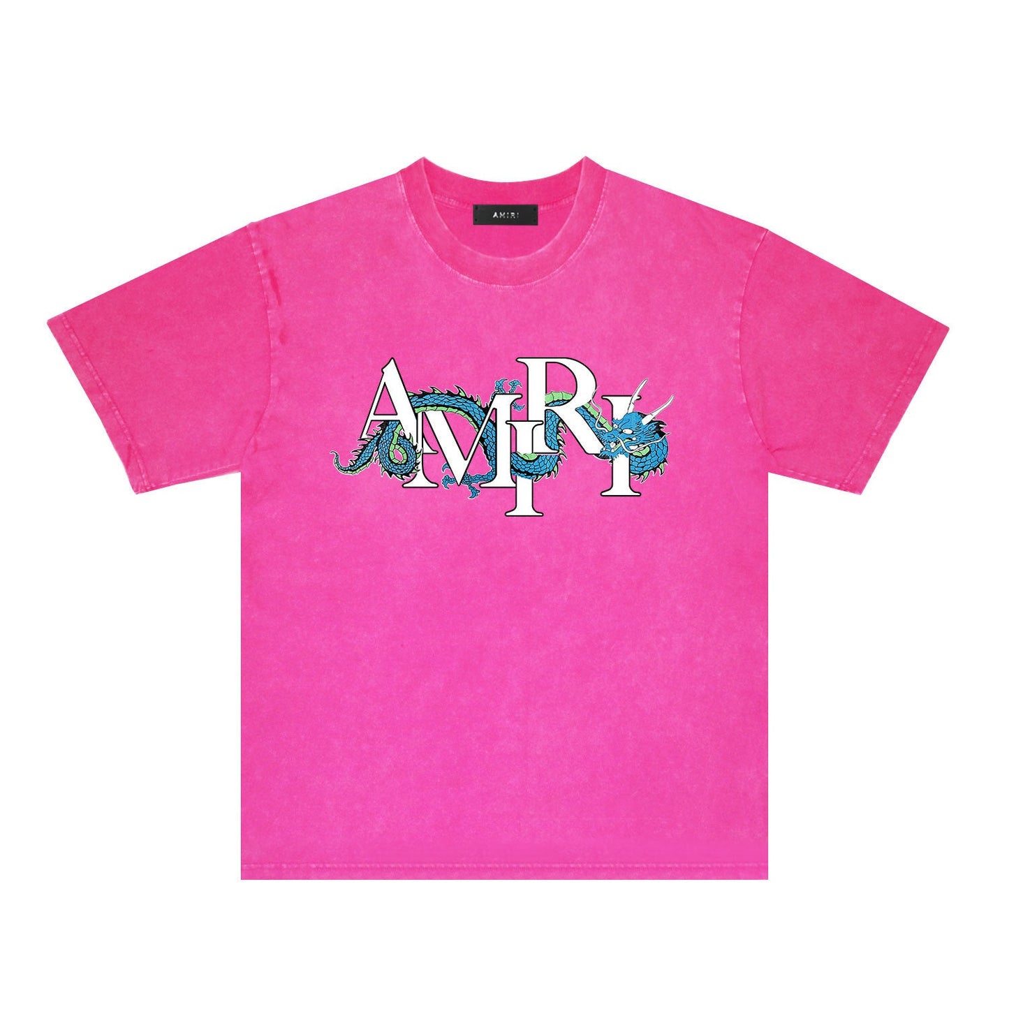 Amiri washed t-shirt letter dragon printing short sleeves