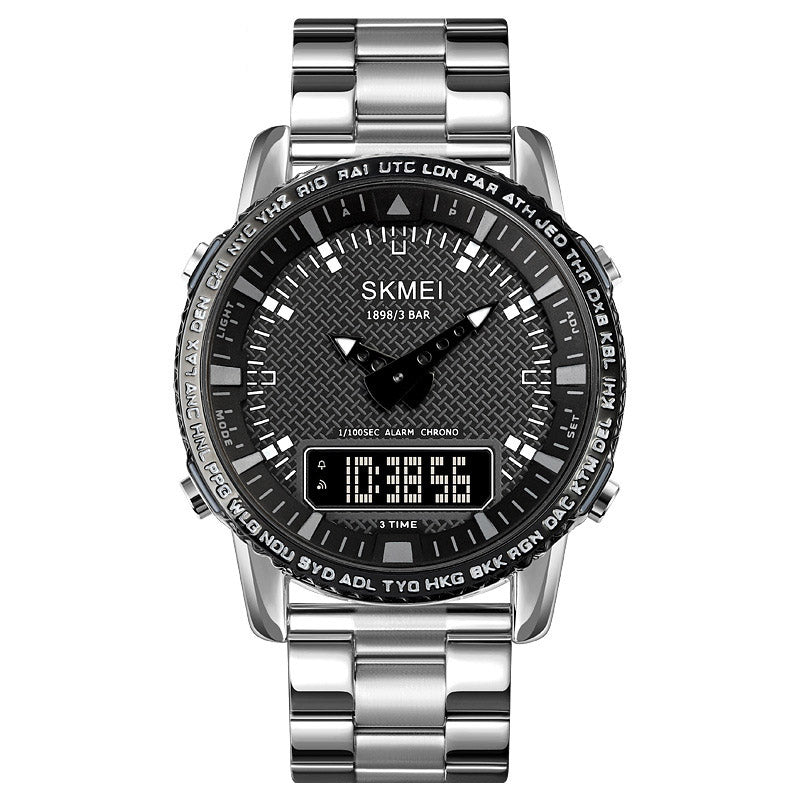 Analog-Digital Watch Outdoor Sports Waterproof Student Electronic Watch