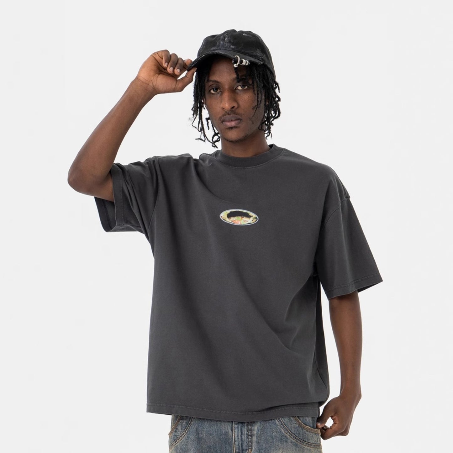 Vic Streetwear Summer Vintage Print Short Sleeve T-Shirt