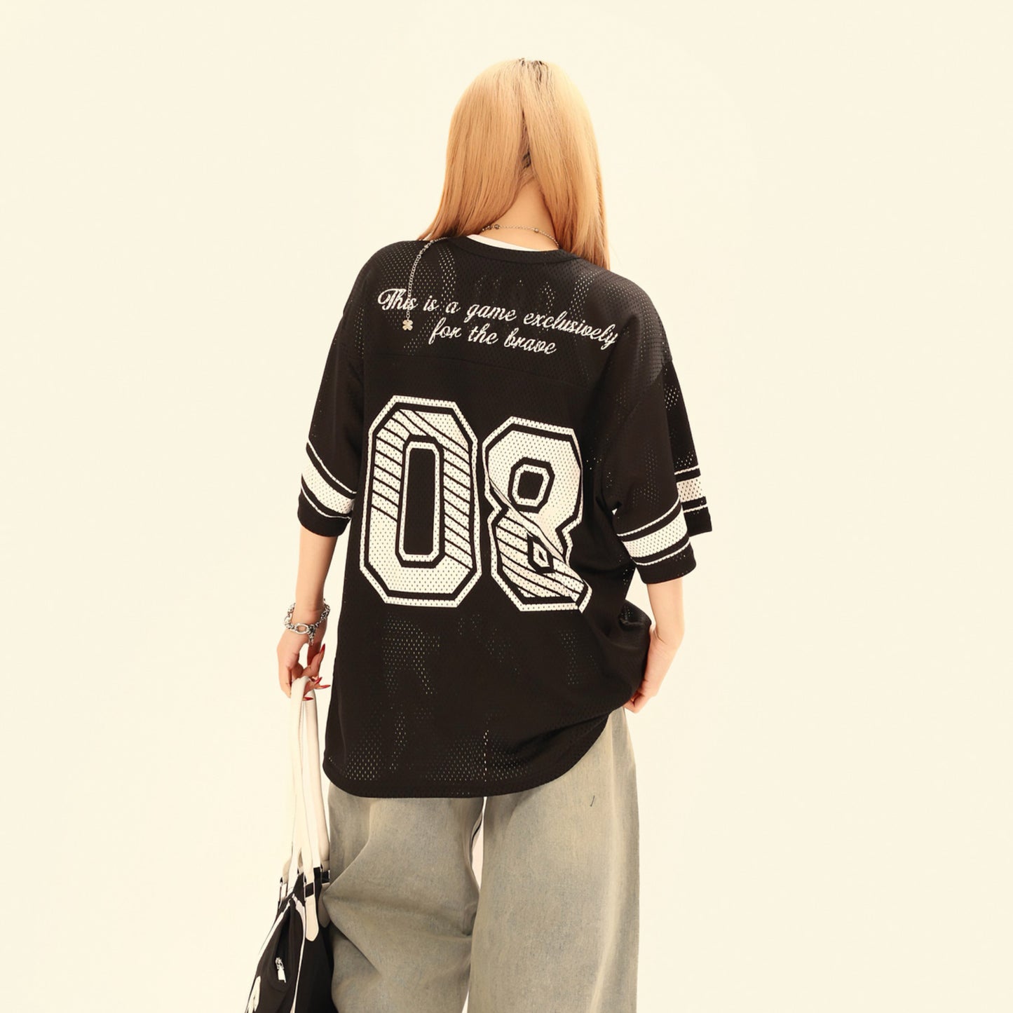 Vestimenta De Los 90 Summer Hollow Loose Print Short Sleeve T-Shirt