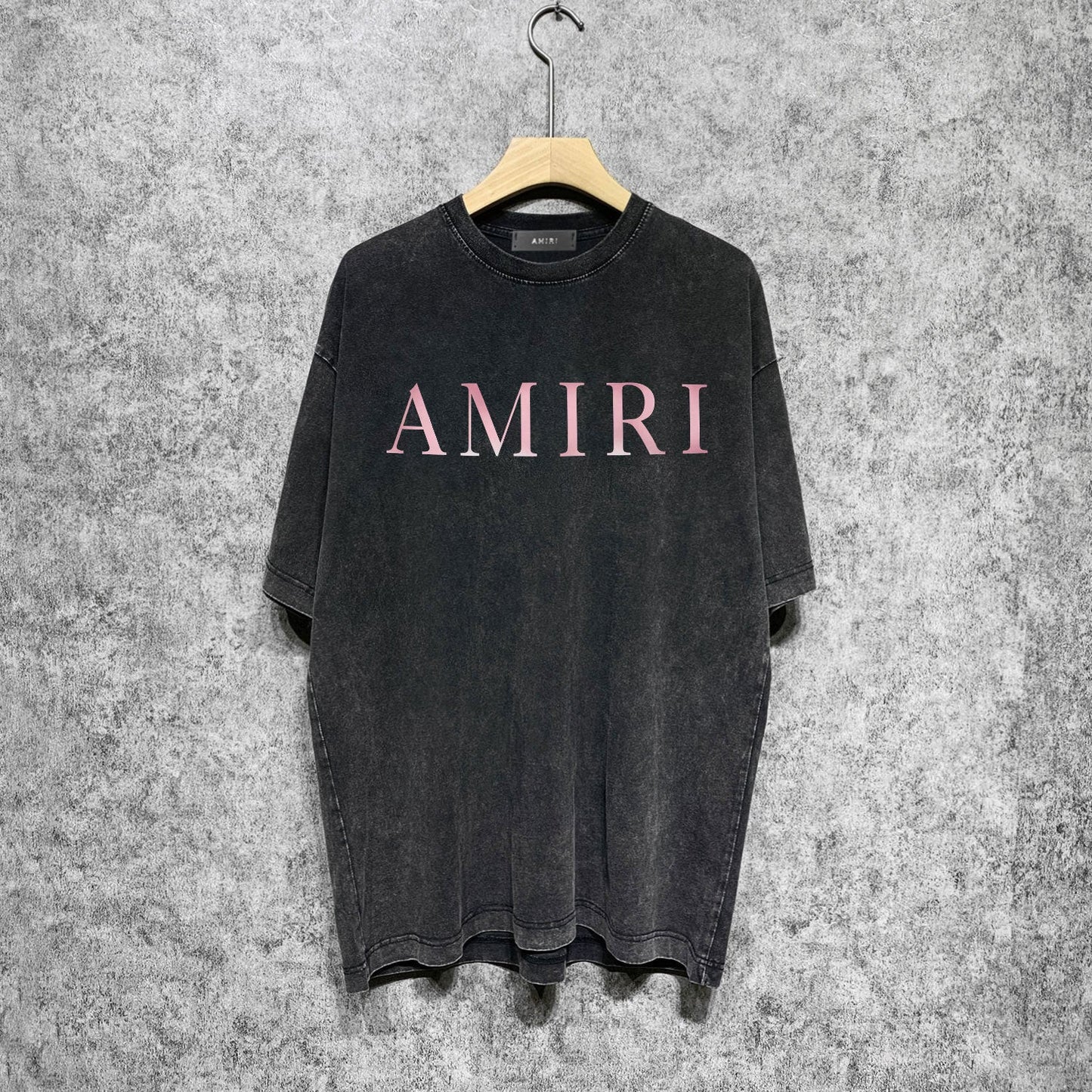 Amiri washed t-shirt pink letterprinting short sleeves