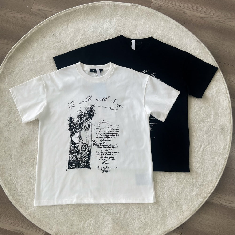 Streetwear Eua t shirt Solona "Magic Contract" printed boxy short wide heavy vintage short sleeve t-shirt