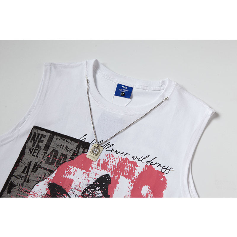 Casual Street Wear Vintage Sleeveless T-Shirt