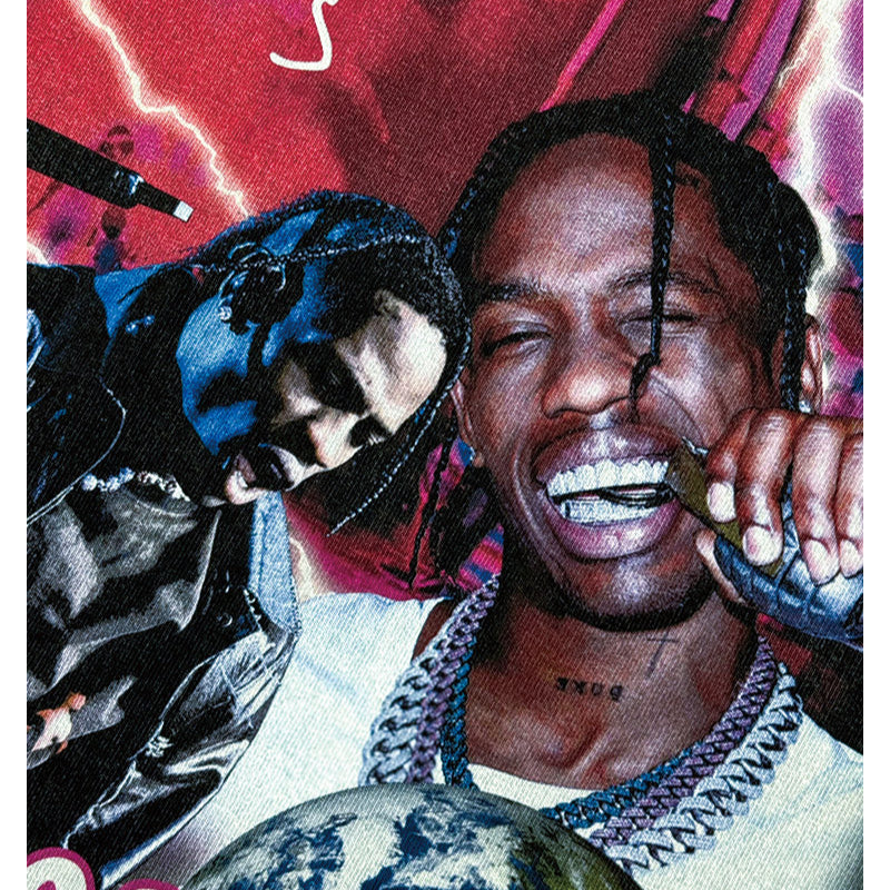 Cool t rapper vintage TS hip hop Travis Scott print short sleeve t-shirt Vintage