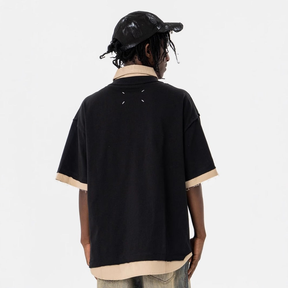 Vintage College Shirts Spring/Summer, Lapel Short Sleeve T-Shirts