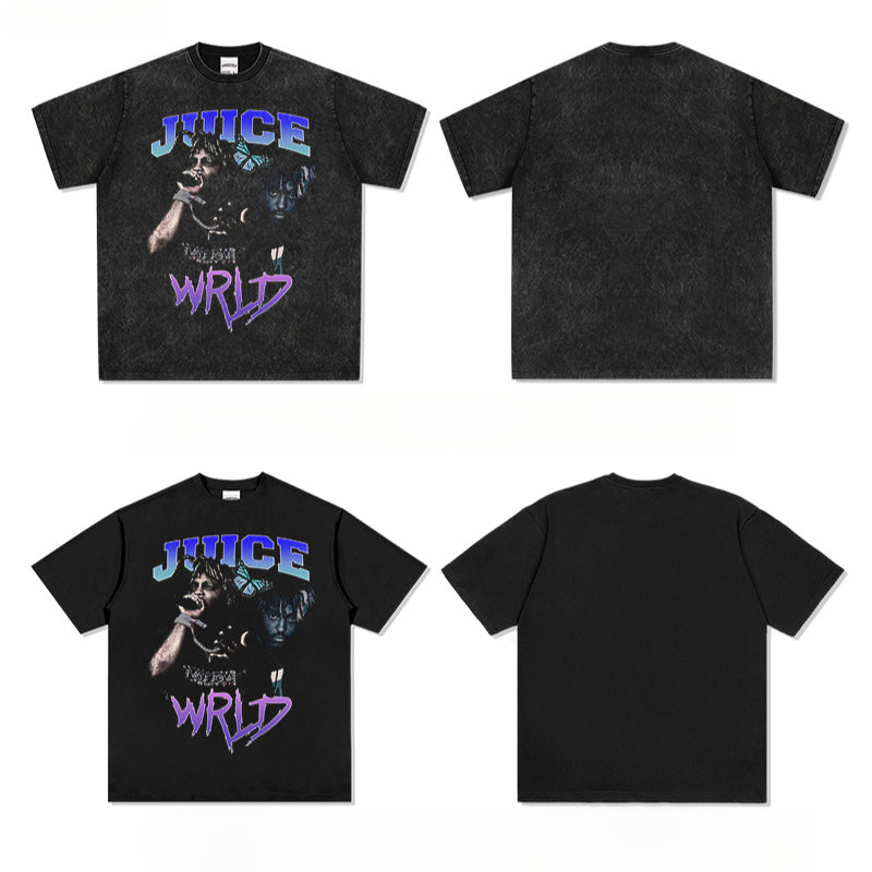 Cool t rapper hip hop rapper JUICE WRLD print short sleeve t-shirt VINTAGE