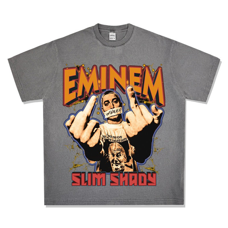 New york hip hop shop vintage hip hop Eminem print short sleeve t-shirt
