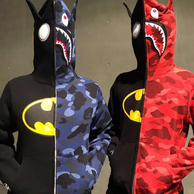 Ape Hoodie Camo Batman Zip Fleece Hooded Cardigan Shark Head Sweater Jacket