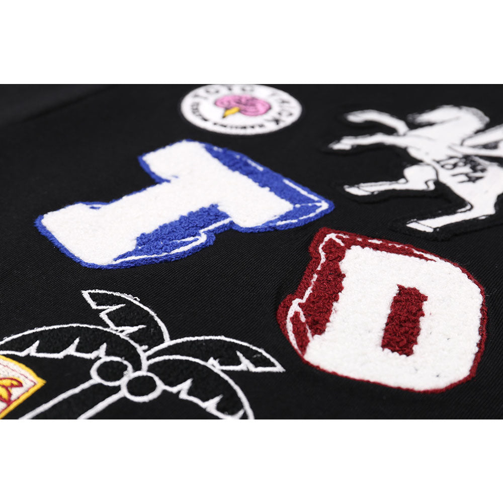 New York Hip Hop Style Embroidered Alphabet Crew Neck Top Short Sleeve T-Shirt