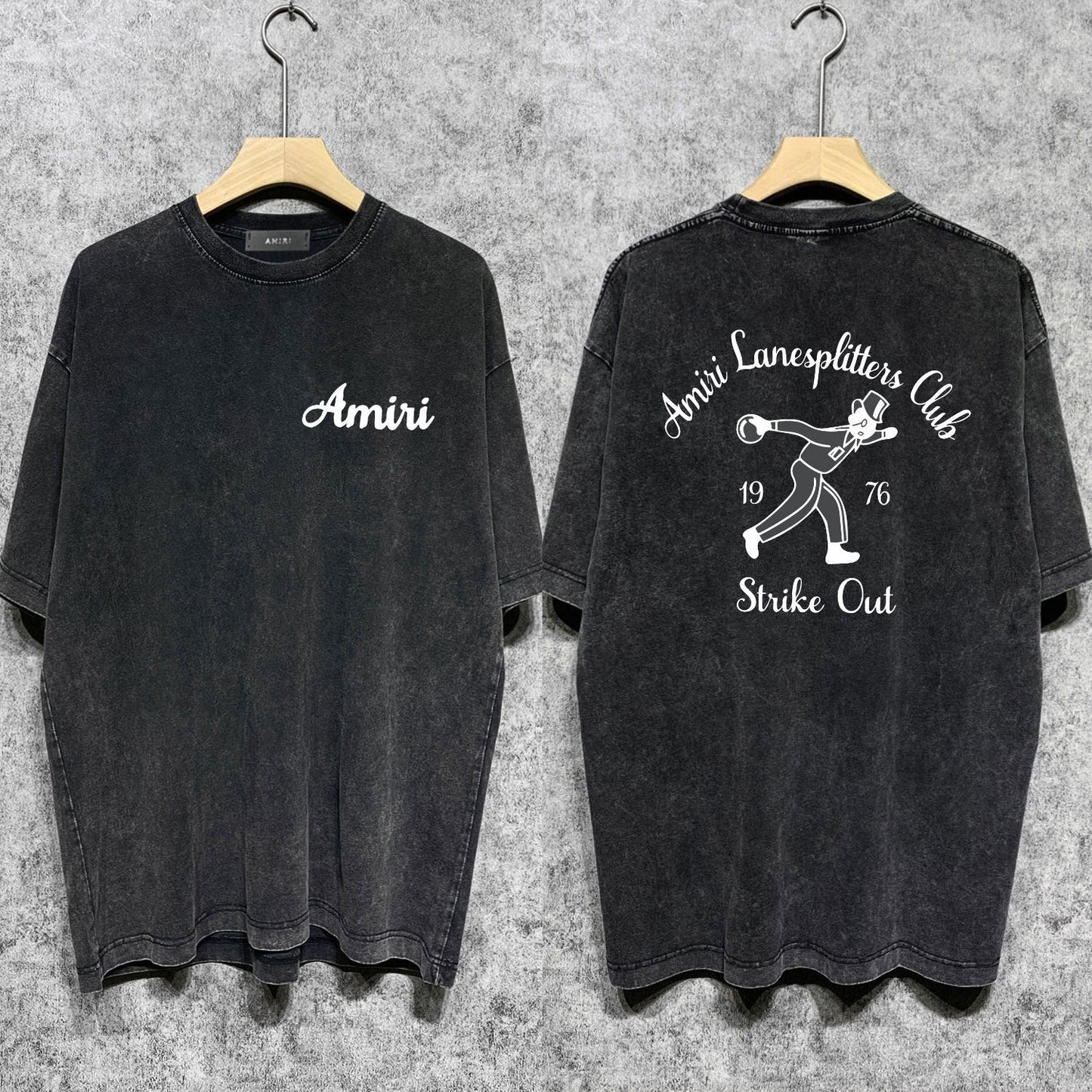 Amiri washed t-shirt bowling print short sleeves