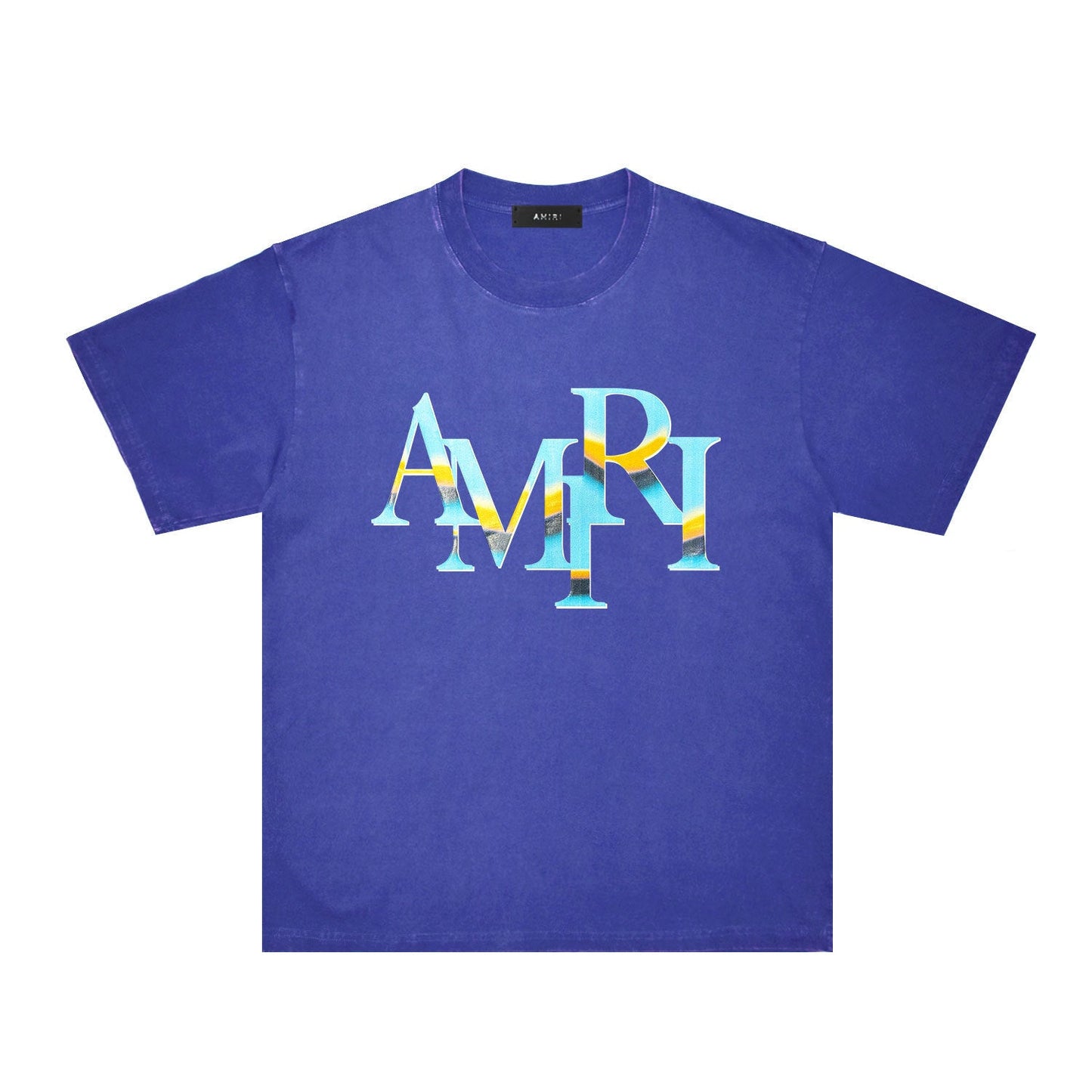 Amiri washed t-shirt gradientletterprinting short sleeve